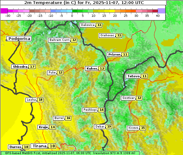 Temperatur, 7. 11. 2025