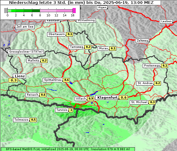 Niederschlag, 19. 6. 2025