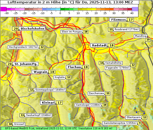 Temperatur, 13. 11. 2025