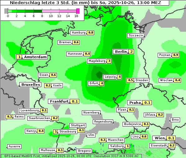 Niederschlag, 26. 10. 2025