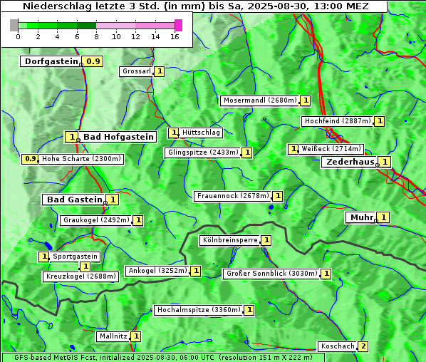 Niederschlag, 30. 8. 2025