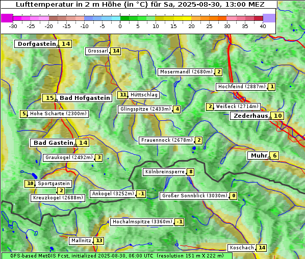 Temperatur, 30. 8. 2025