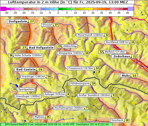Temperatur, 19. 9. 2025