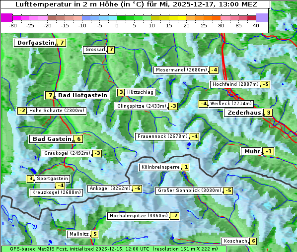 Temperatur, 17. 12. 2025