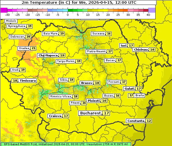 Temperatur, 15. 4. 2026