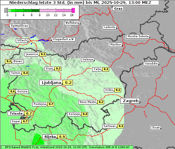 Niederschlag, 29. 10. 2025