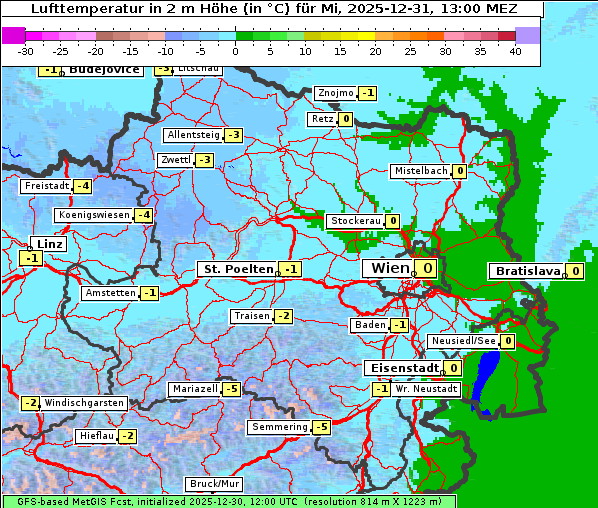 Temperatur, 31. 12. 2025