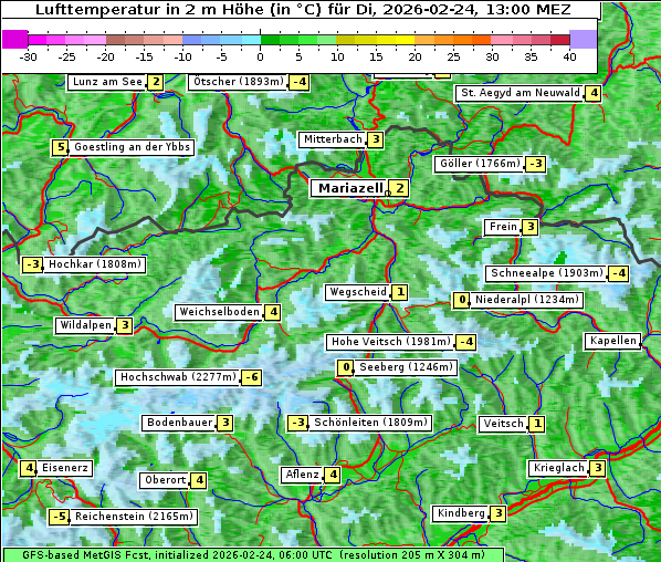 Temperatur, 24. 2. 2026
