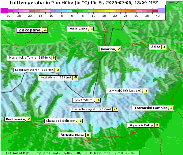 Temperatur, 6. 2. 2026