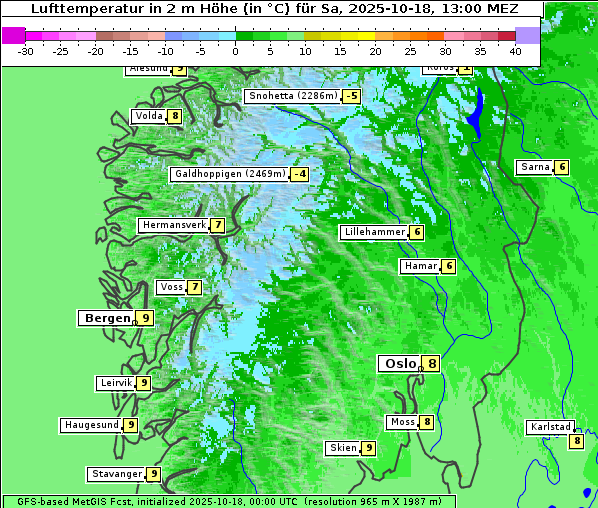Temperatur, 18. 10. 2025