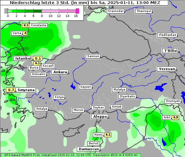 Niederschlag, 11. 1. 2025