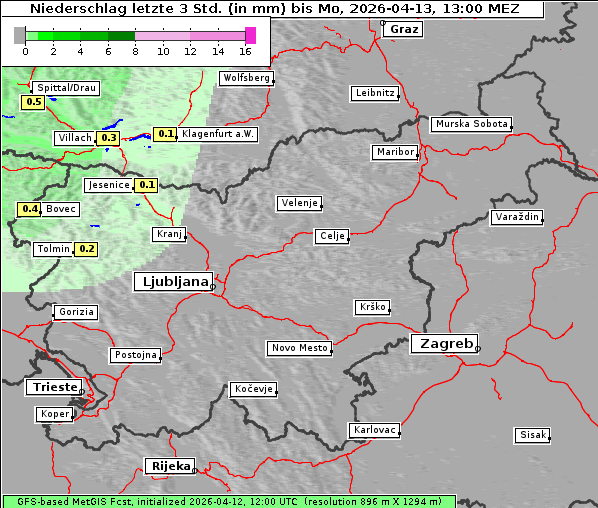 Niederschlag, 13. 4. 2026