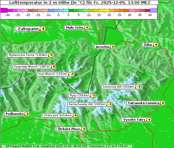 Temperatur, 5. 12. 2025