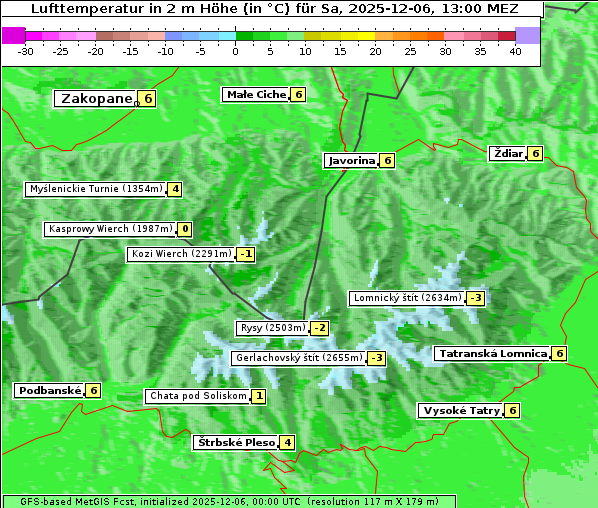 Temperatur, 6. 12. 2025