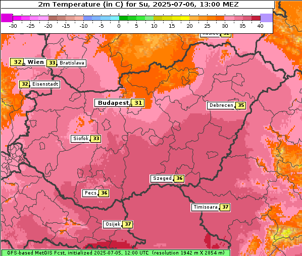 Temperatur, 6. 7. 2025