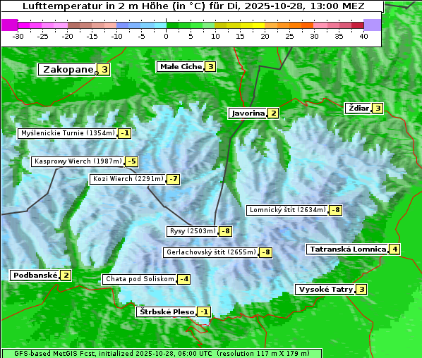Temperatur, 28. 10. 2025