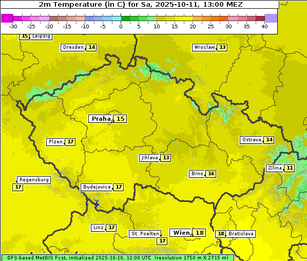 Temperatur, 11. 10. 2025