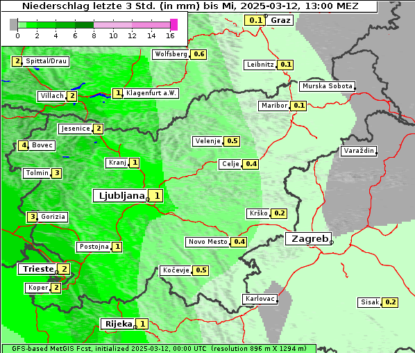 Niederschlag, 12. 3. 2025