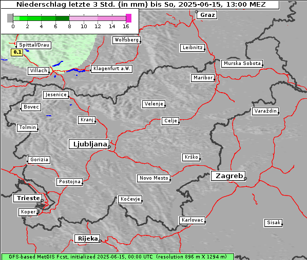 Niederschlag, 15. 6. 2025