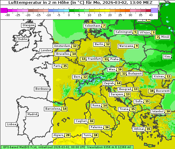 Temperatur, 2. 3. 2026