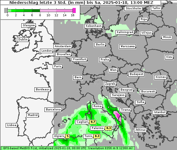 Niederschlag, 18. 1. 2025