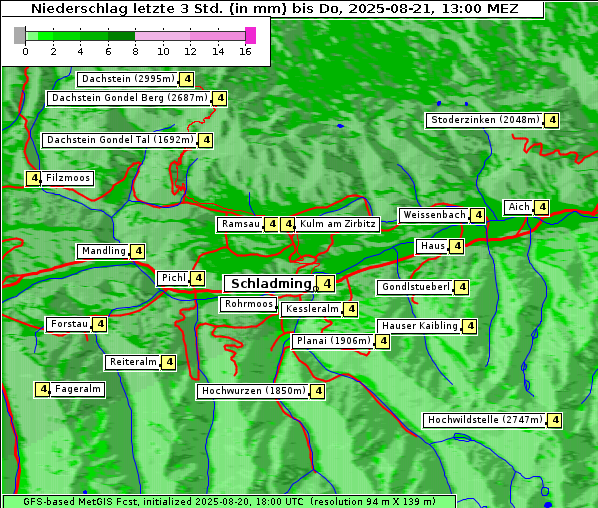 Niederschlag, 21. 8. 2025