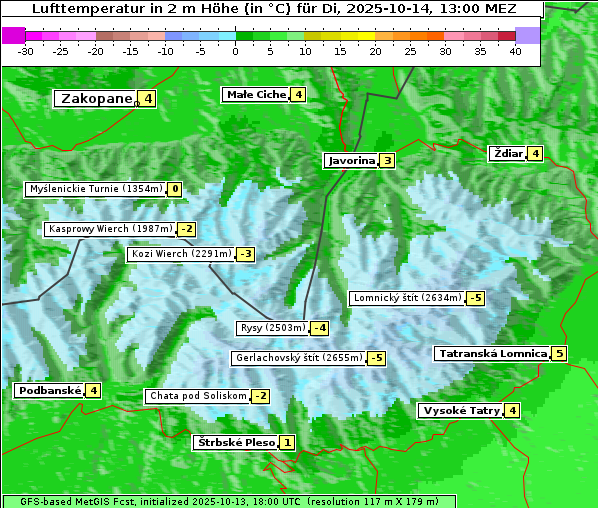 Temperatur, 14. 10. 2025