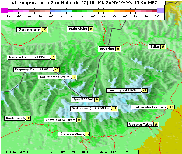 Temperatur, 29. 10. 2025