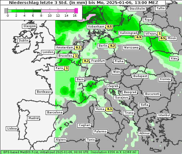 Niederschlag, 6. 1. 2025