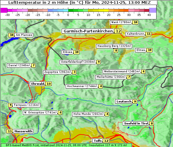 Temperatur, 25. 11. 2024