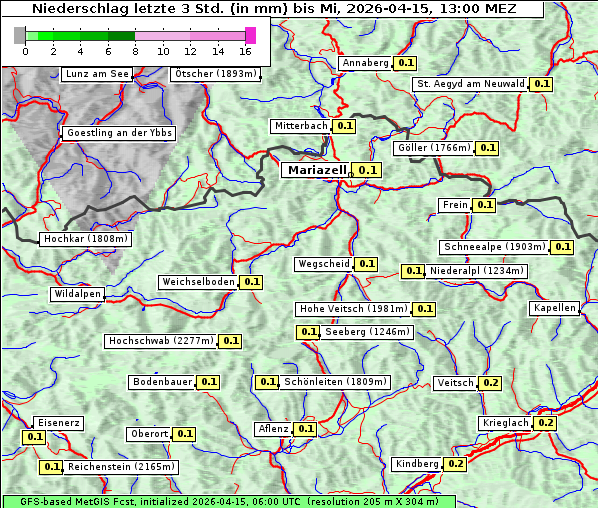 Niederschlag, 15. 4. 2026