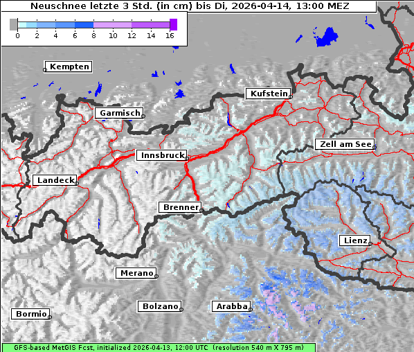 Neuschnee, 14. 4. 2026
