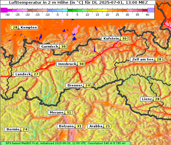 Temperatur, 1. 7. 2025