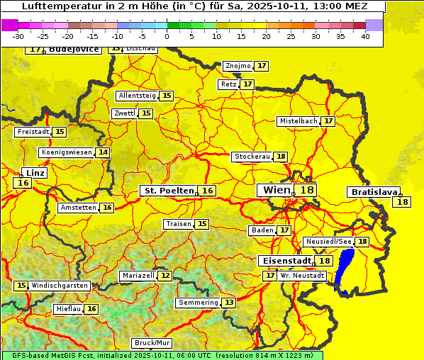 Temperatur, 11. 10. 2025