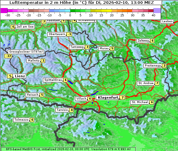 Temperatur, 10. 2. 2026