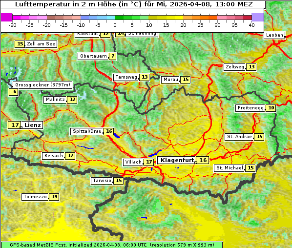 Temperatur, 8. 4. 2026