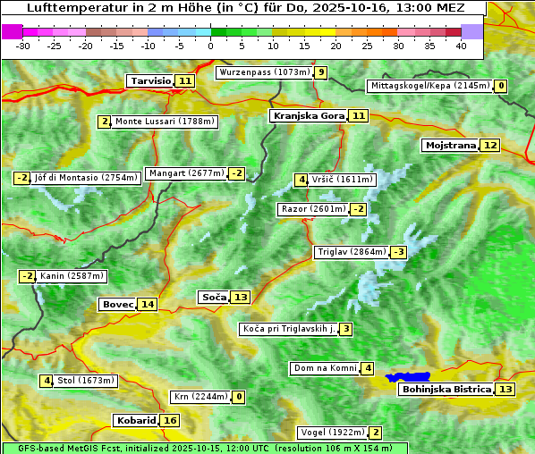 Temperatur, 16. 10. 2025