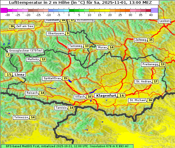 Temperatur, 1. 11. 2025