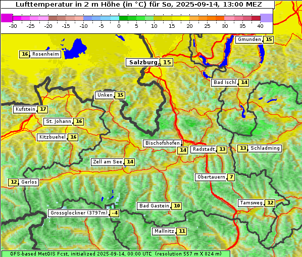 Temperatur, 14. 9. 2025