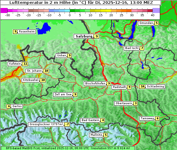 Temperatur, 16. 12. 2025