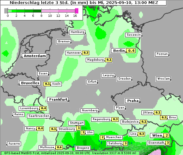 Niederschlag, 10. 9. 2025