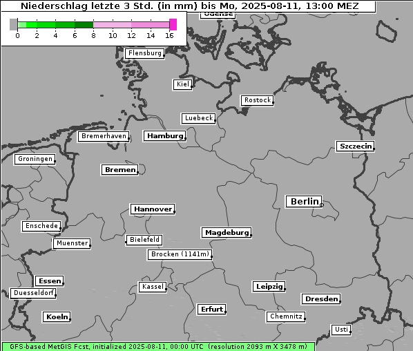 Niederschlag, 11. 8. 2025
