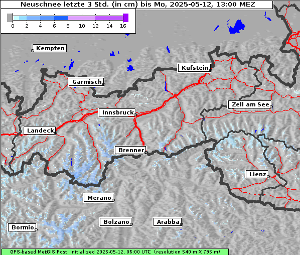 Neuschnee, 12. 5. 2025