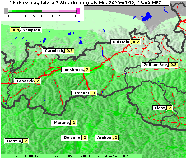 Niederschlag, 12. 5. 2025