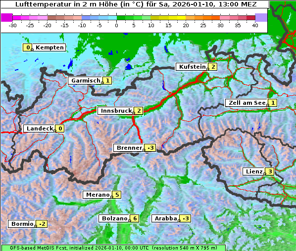 Temperatur, 10. 1. 2026