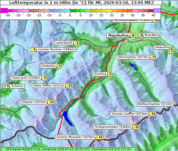 Temperatur, 18. 3. 2026
