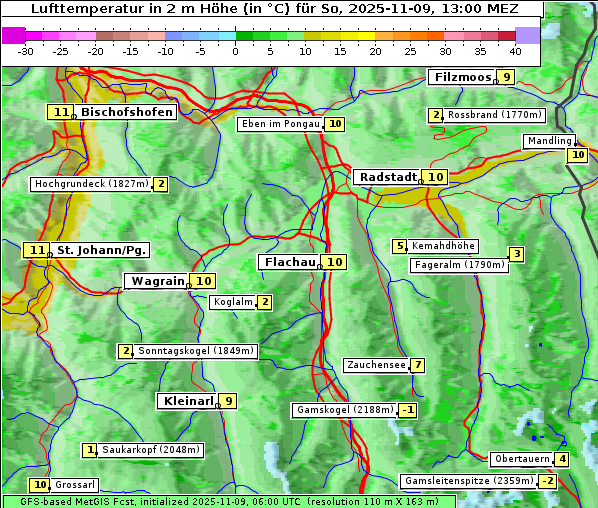 Temperatur, 9. 11. 2025