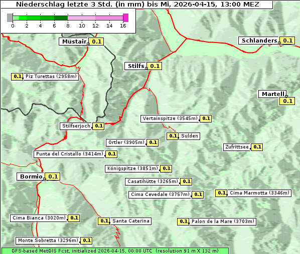 Niederschlag, 15. 4. 2026