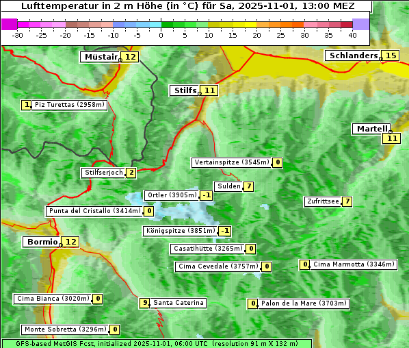 Temperatur, 1. 11. 2025