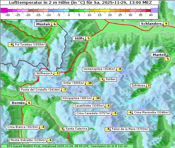 Temperatur, 29. 11. 2025